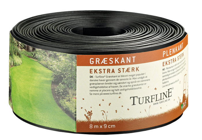 Gräskant Svart 8 m x 9 cm Turfline